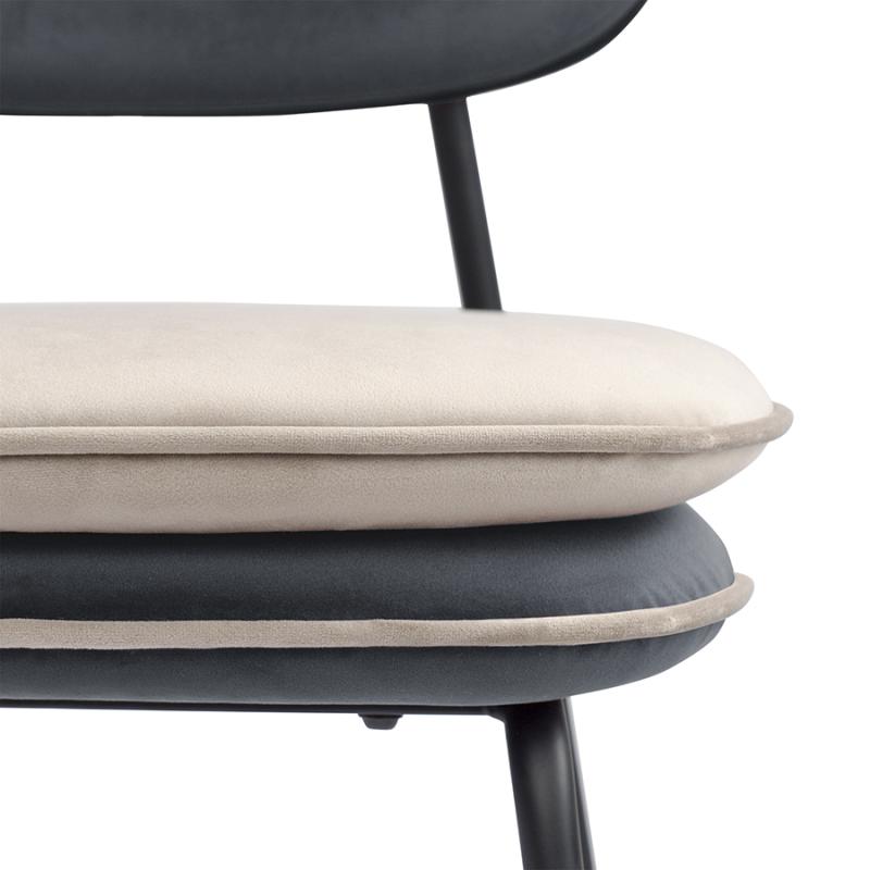 Стул с контрастным кантом pea, велюр