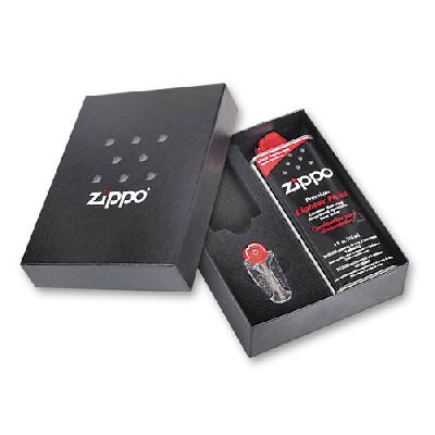 Подарочная коробка Zippo (кремни  топливо, 118 мл  место для широкой зажигалки), 118х43х145 мм