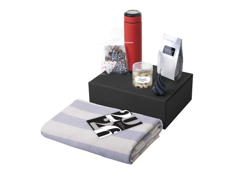 Подарочный набор Re:Warm с пледом, термосом и свечой