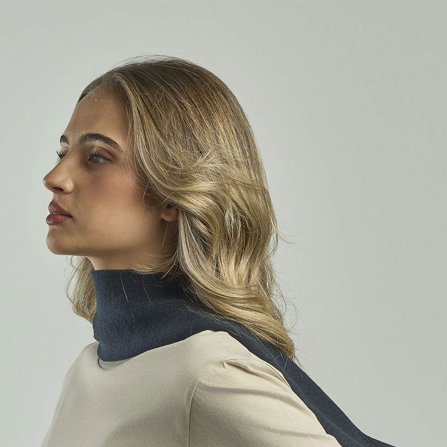 Шарф вязаный  двойной "WIND SCARF-S", черный,100% переработанный полиэстер