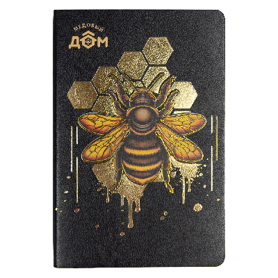 Ежедневник Flexy Columbus Print Sample Медовый дом А5,  с золотистым срезом, недатированный, в гибкой обложке