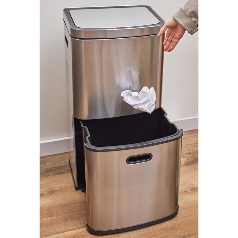 Контейнер мусорный с 2мя отделениями smart bin, сенсорный, 60 л