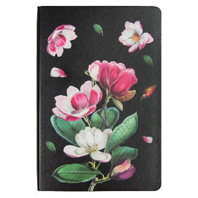 Ежедневник Flexy Buffalo Print Sample Цветы А5,  с серебристым срезом, недатированный, в гибкой обложке