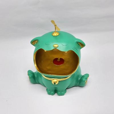 Статуэтка хранитель Кот большой, изумруд