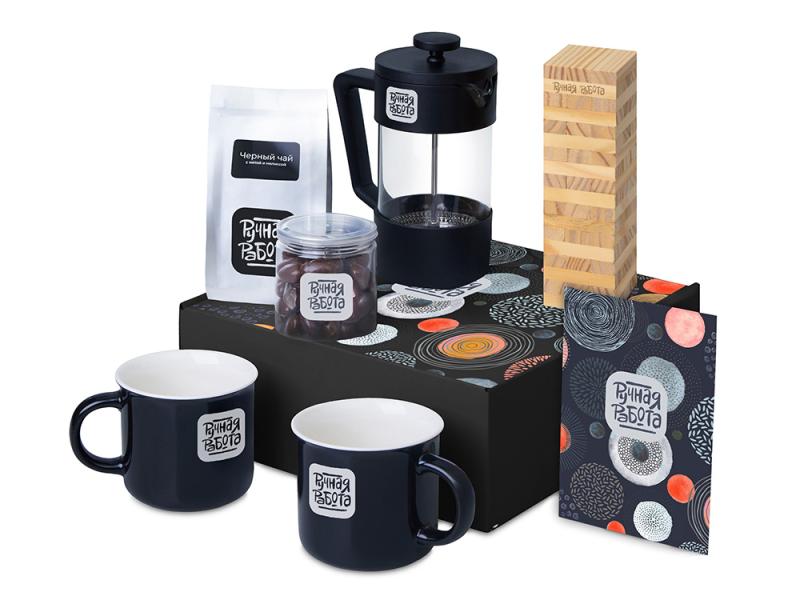 Подарочный набор Re:y. Together  с френчпрессом, кружками и дженгой