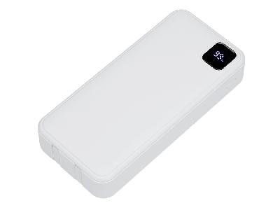 Внешний аккумулятор со встроенными кабелями Фрэйм Про, быстрая зарядка, 20000мач