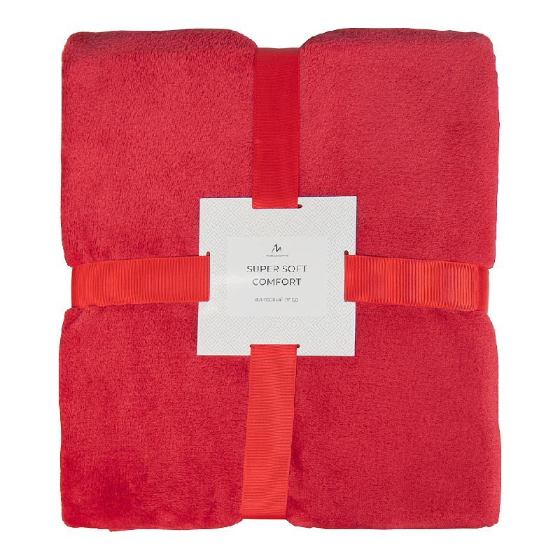 Плед мягкий флисовый Super Soft  Comfort, 125*150 см, в подарочной белой крафтовой коробке с окошком