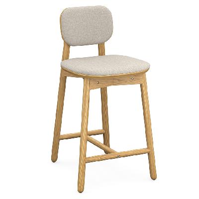 Стул полубарный с обивкой saga, рогожка