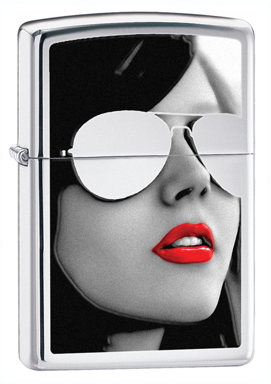 Зажигалка ZIPPO Gold Design с покрытием High Polish Chrome, латунь, 38x13x57 мм