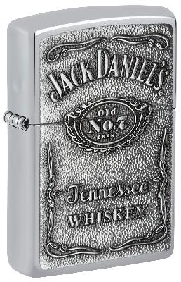 Зажигалка ZIPPO Jack Daniels® с покрытием High Polish Chrome, латунь, 38x13x57 мм