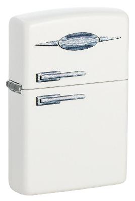 Зажигалка ZIPPO Retro Fridge Design с покрытием White Matte, латунь, 38x13x57 мм