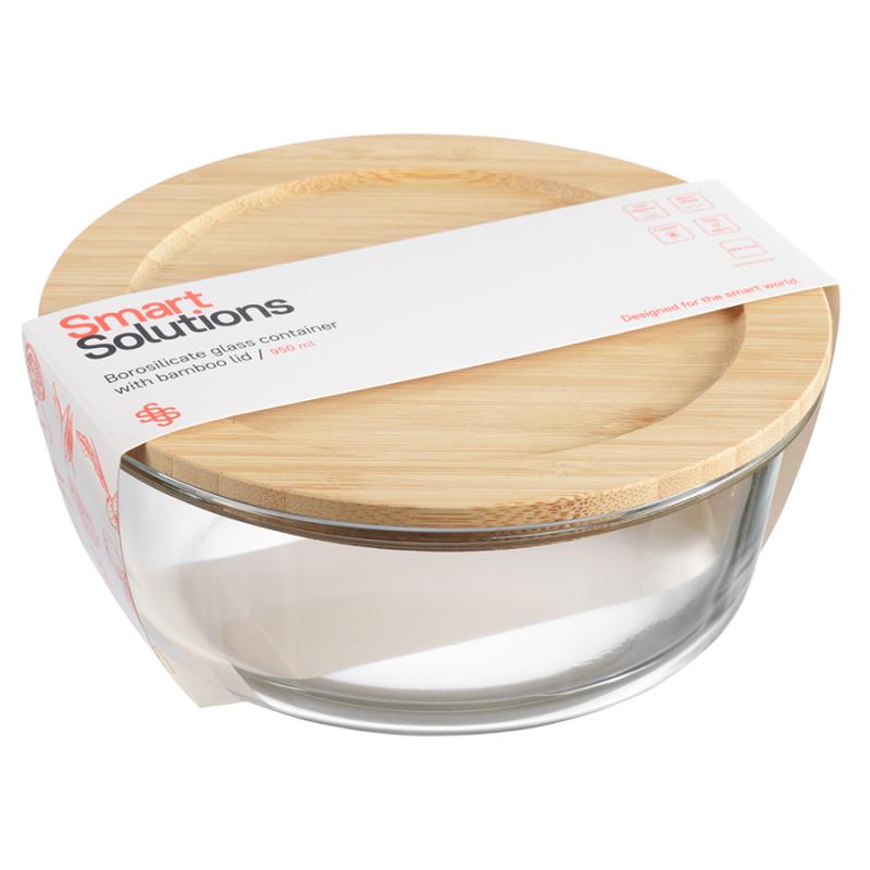 Контейнер для запекания и хранения eco store с крышкой из бамбука, 950 мл