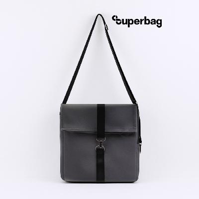 Шоппер Superbag Companion, с тремя отделениями, боковым креплением-карабин и карманом (серый с черным)