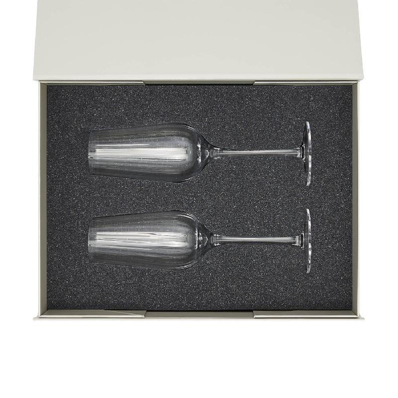 Подарочный набор 2 бокала для шампанского Blanche в серой коробке