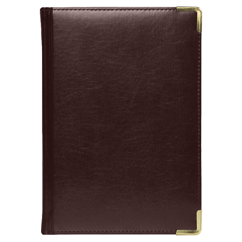 Ежедневник полудатированный Classic Pristine Gold А5, еталлическими уголками, в твердой обложке с поролоном