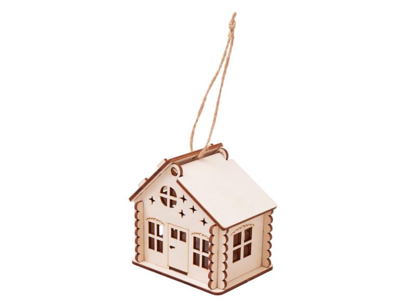 Деревянная подвеска на елку с подсветкой Lumihut