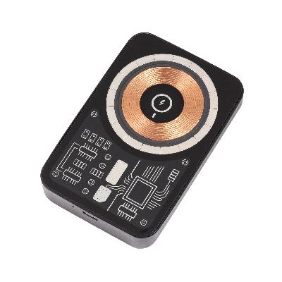 Беспроводное зарядное устройство "Skeleton" 10000 mAh с функцией MagSafe, прозрачный пластик/алюминий