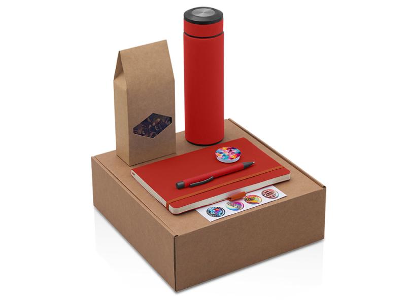 Набор Warmpage с термосом, блокнотом, ручкой и чаем