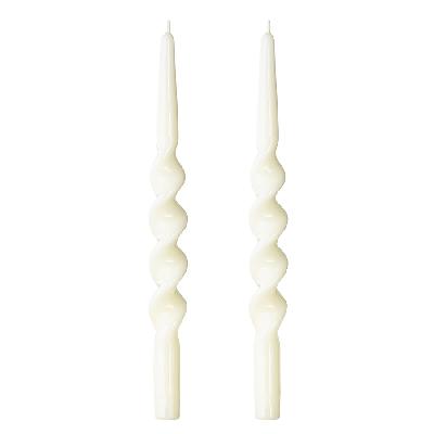 Набор из двух свечей ового цвета из коллекции essential, 35 см