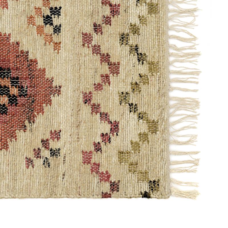 Ковер из джута и шерсти по мотивам башкирских орнаментов из коллекции cultural heritage, 120х180 см