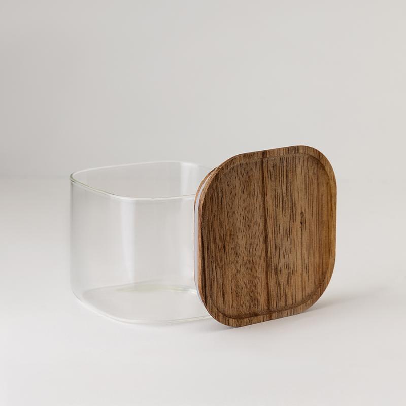 Банка для хранения квадратная glass acacia, 600 мл
