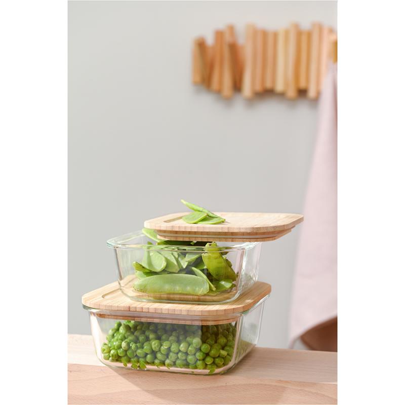 Контейнер для запекания и хранения eco store с крышкой из бамбука, 1100 мл