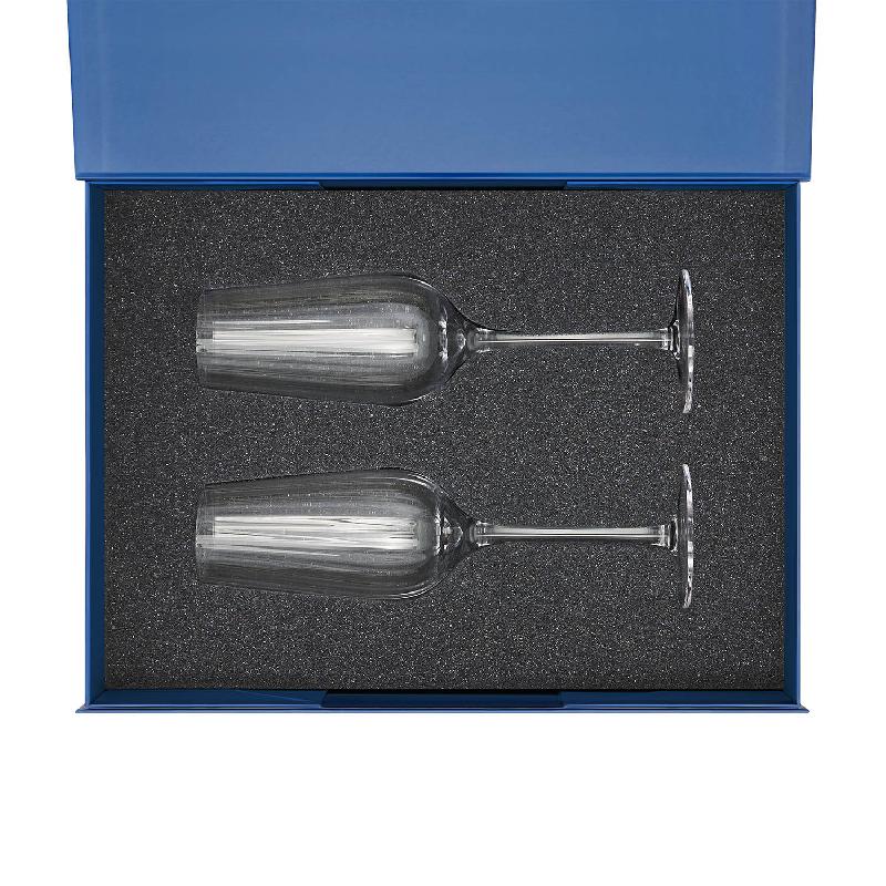 Подарочный набор 2 бокала для шампанского Blanche в  синей коробке