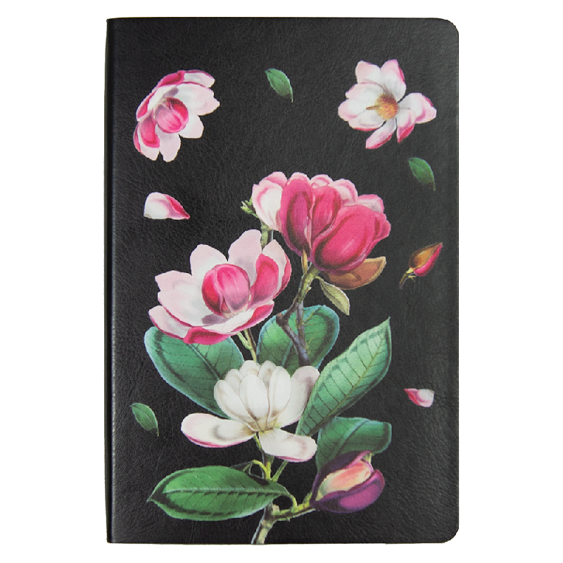 Ежедневник Flexy Buffalo Print Sample Цветы А5,  с серебристым срезом, недатированный, в гибкой обложке