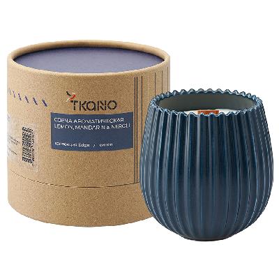 Свеча ароматическая с деревянным фитилём , mandarin & neroli из коллекции edge, 60 ч