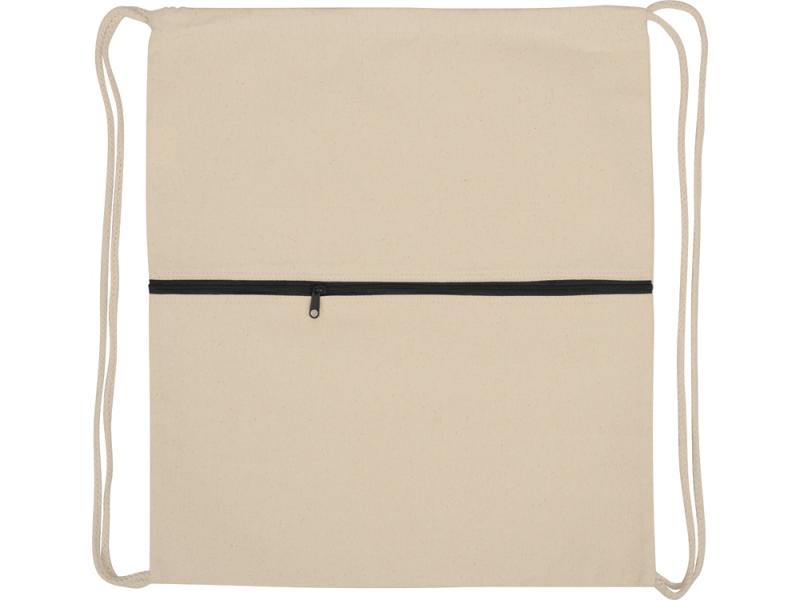 Рюкзак-мешок Lark из хлопка 180 г/м2 с цветной молнией