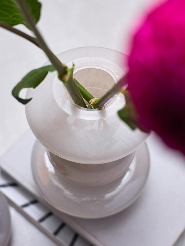 Ваза riverstone, 25 см, жемчужно