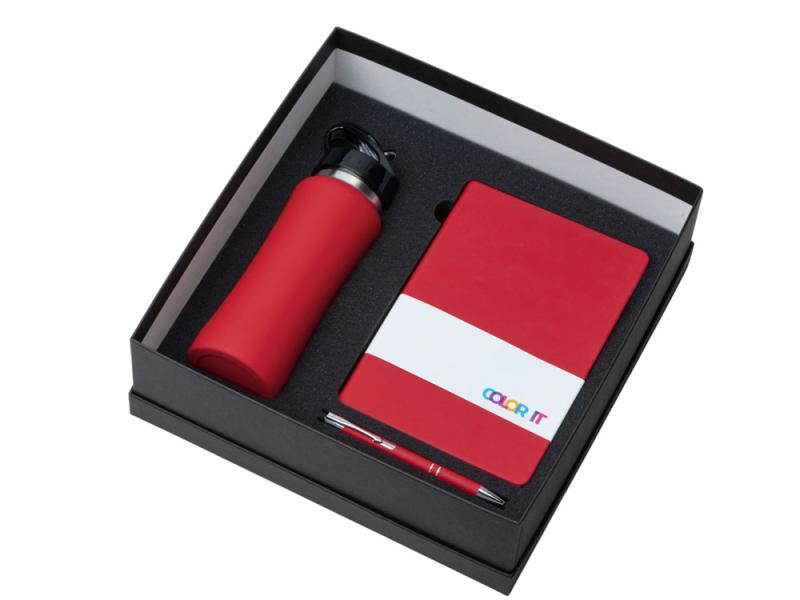 Подарочный набор Color it с блокнотом, металлической ручкой и бутылкой