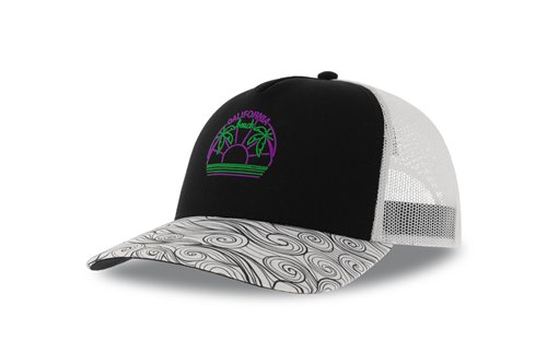 Образец бейсболка с кастомизацией LAB2468, тёмно-синий, белый, лоб 100% хлопок, сетка 100% полиэстер