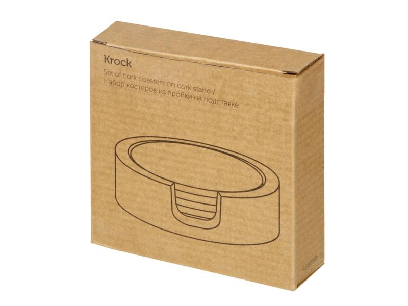 Набор костеров из пробки на подставке Krock