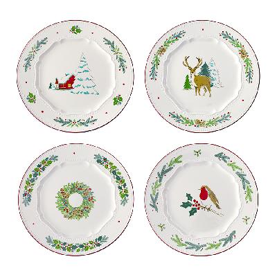 Набор из четырех тарелок nordic winter из коллекции new year essential, D23 см