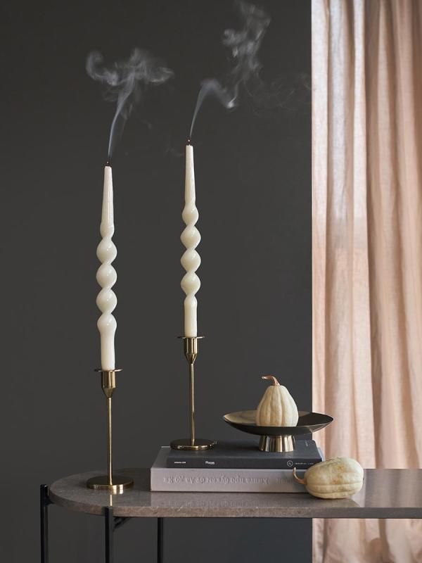 Набор из двух свечей ового цвета из коллекции essential, 35 см