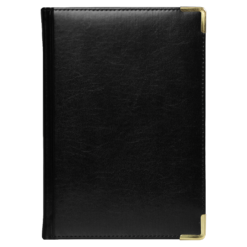 Ежедневник полудатированный Classic Pristine Gold А5, еталлическими уголками, в твердой обложке с поролоном