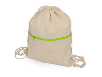 Рюкзак-мешок хлопковый Lark с цветной молнией