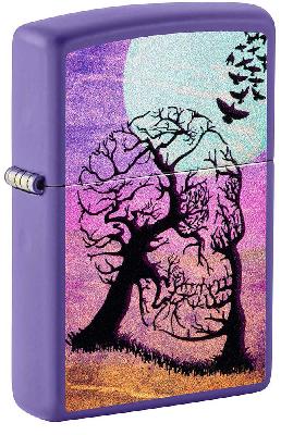 Зажигалка ZIPPO Skull Tree с покрытием Purple Matte, латунь,  38x13x57 мм