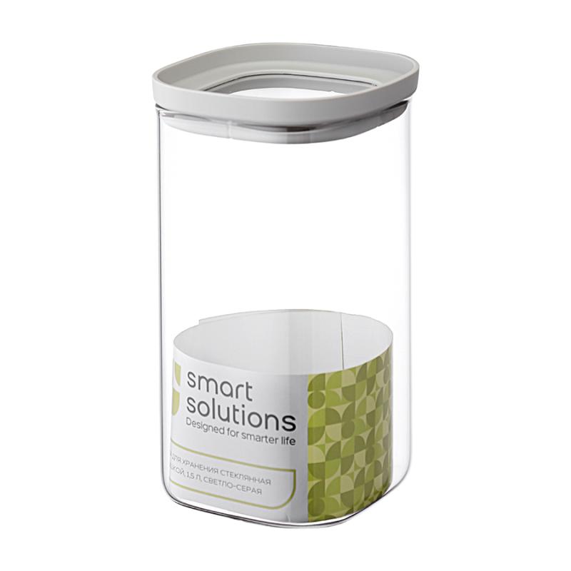 Банка для хранения квадратная vacuum glass, 1,5 л