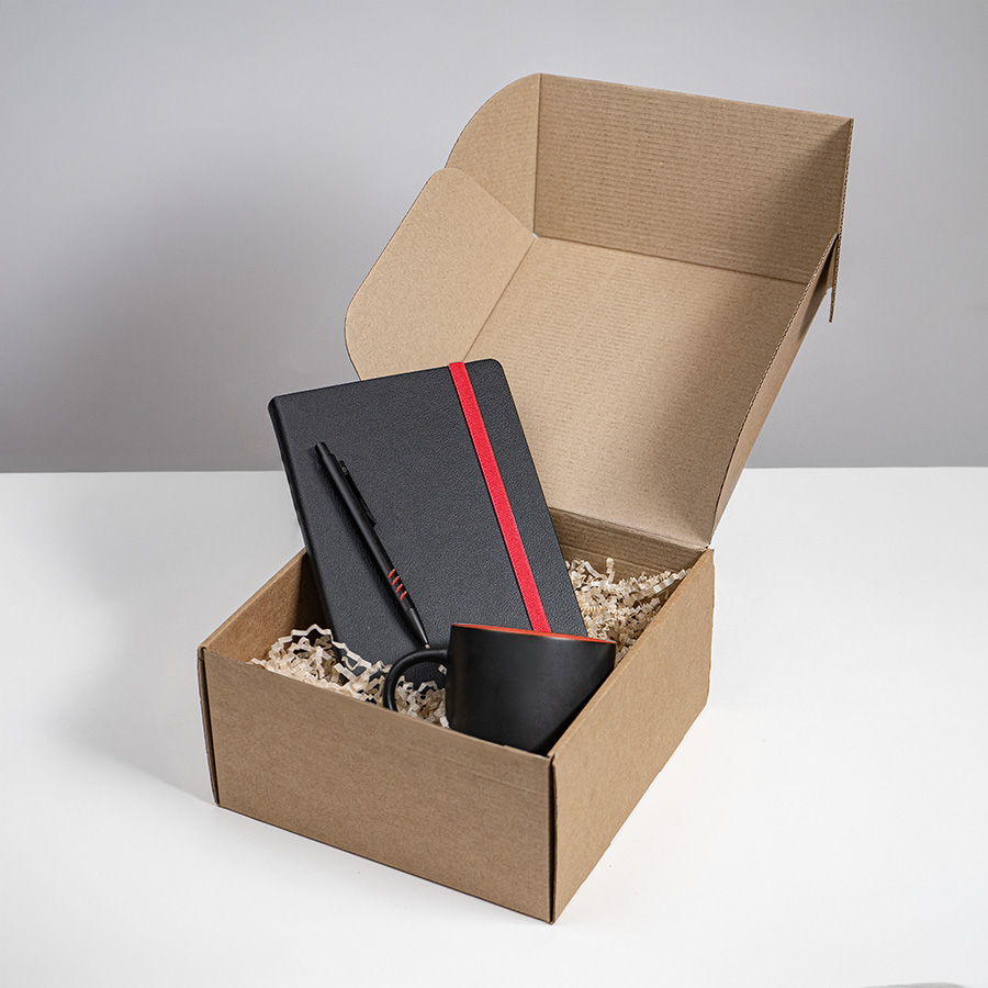 Набор подарочный HYPER: кружка, ежедневник, ручка, черный/голубой