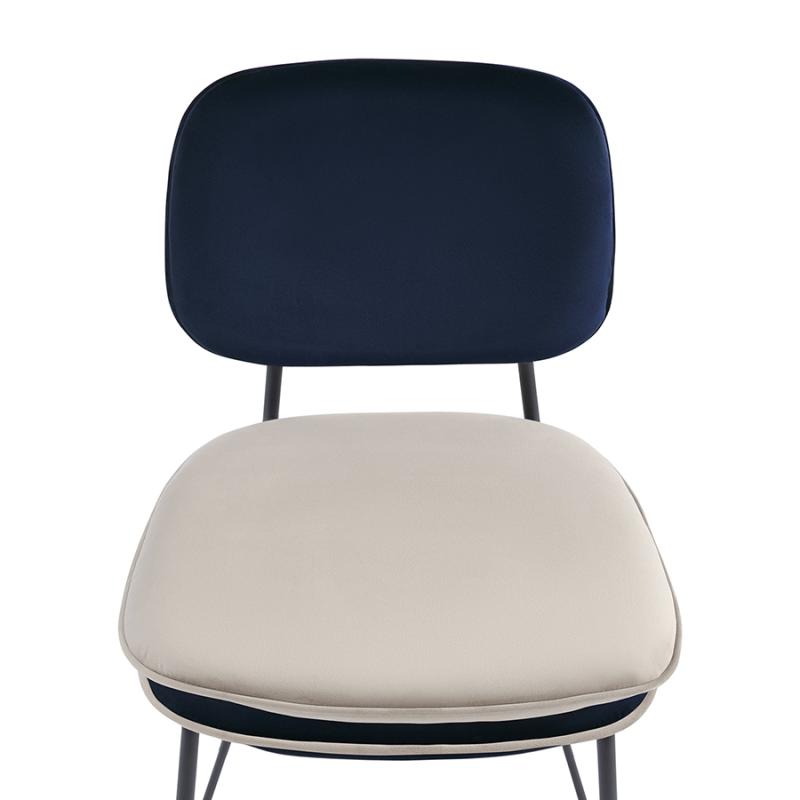 Стул полубарный с контрастным кантом pea, велюр