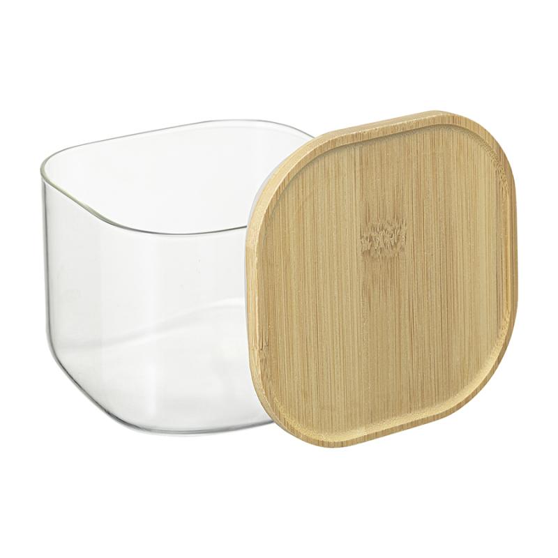 Банка для хранения квадратная glass bamboo,1 л