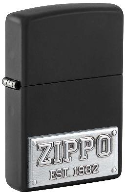 Зажигалка ZIPPO License Plate с покрытием Black Matte, латунь, 38x13x57 мм