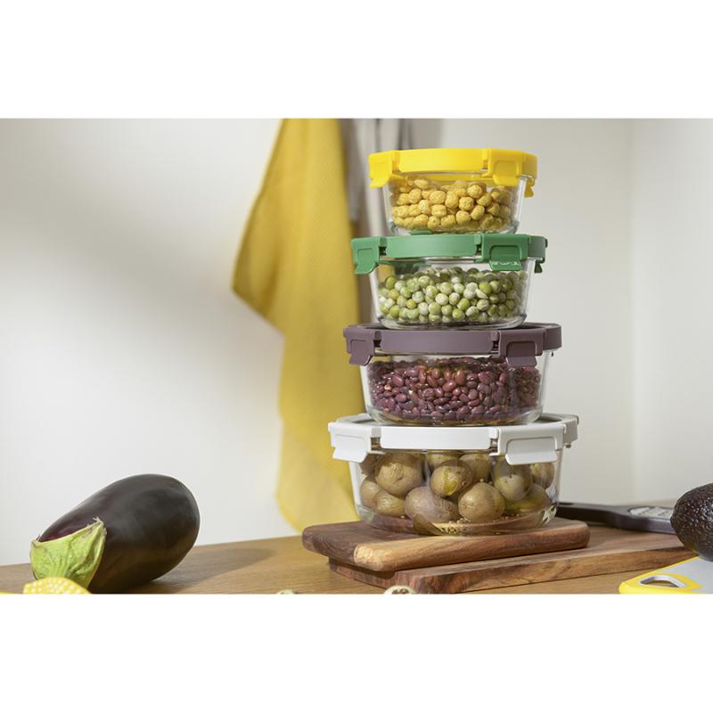 Контейнер для запекания и хранения круглый click glass, 1,3 л