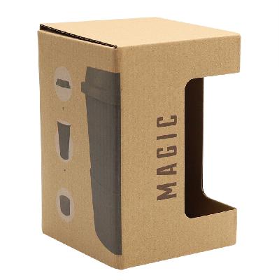 Коробка для кружки Magic с окном, коричневый