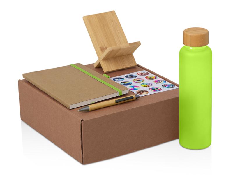 Набор Wooden с бутылкой, блокнотом, ручкой и подставкой для телефона