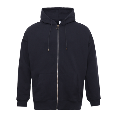 Толстовка Единый размер One size, с капюшоном на молнии футер без начёса 350, 72, Черный (20)