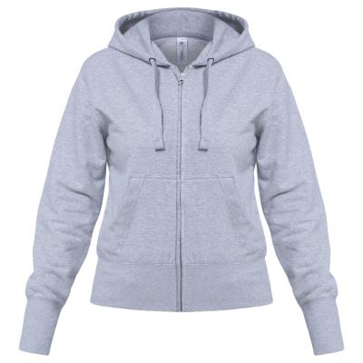 Толстовка женская Hooded Full Zip серый меланж, размер XXL