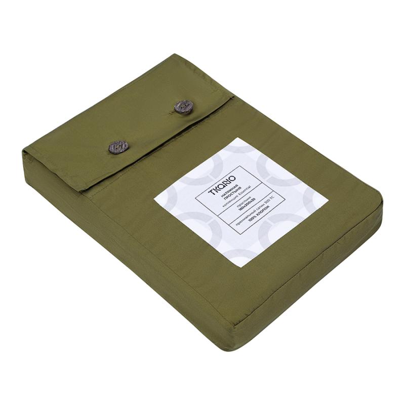 Простыня на резинке из премиального сатина  из коллекции essential, 160х200х30 см